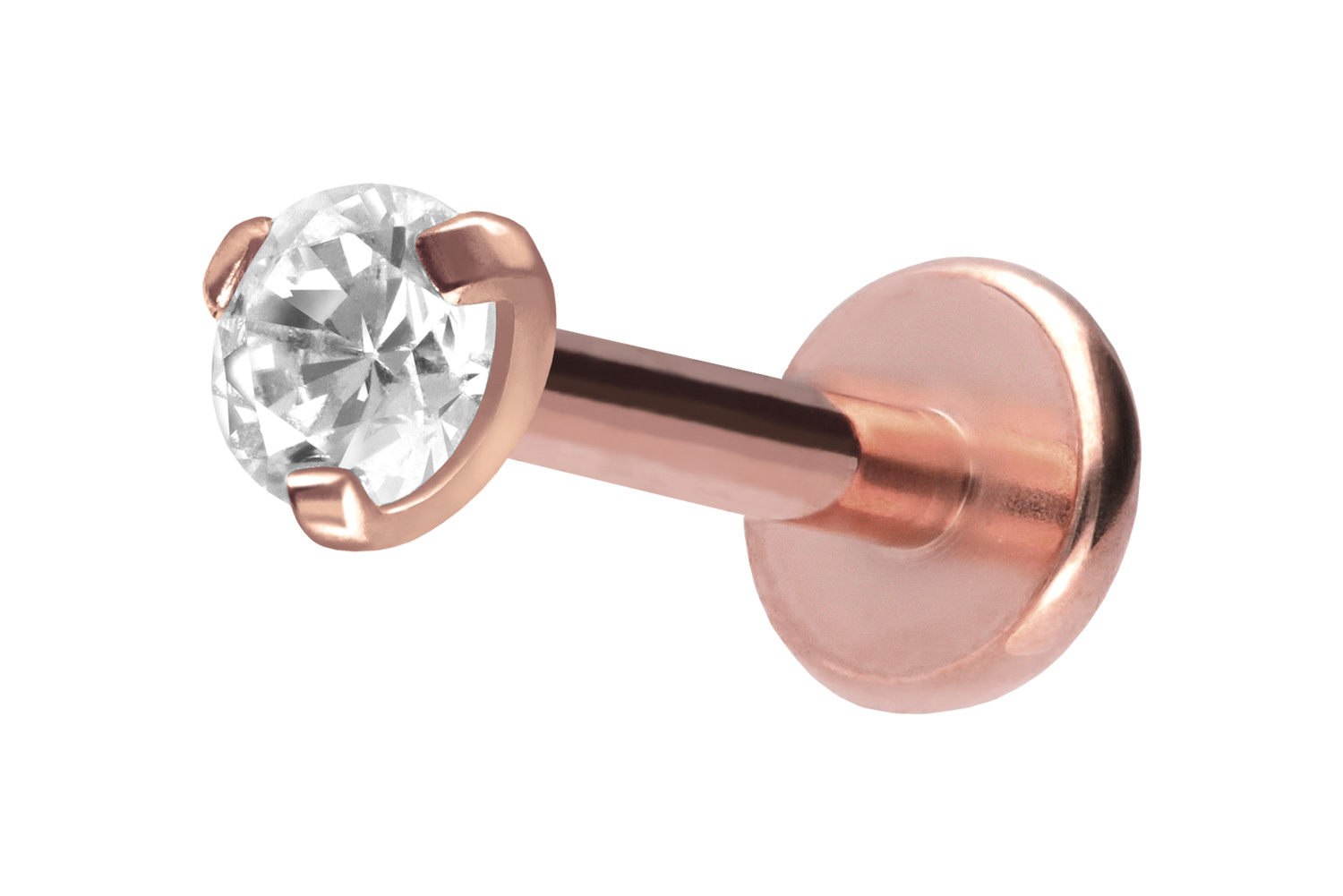 Titan Labret Piercing mit Innengewinde EINGEFASSTER KRISTALL